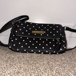 Liz Claiborne B&W Polka Dot Crossbody Purse